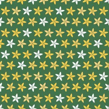 Seamless pattern flowers in vanilla. Illustrazione stock