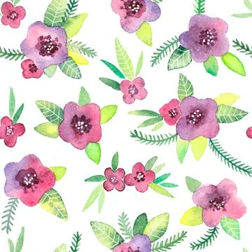 Seamless pattern with flowers in vector. Stock Illustration