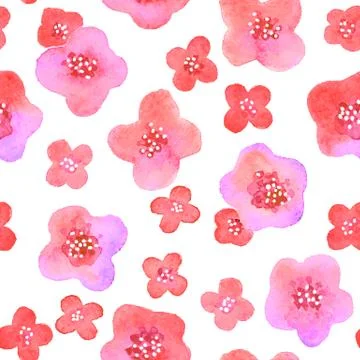 Seamless pattern with flowers in vector. Stock Illustration