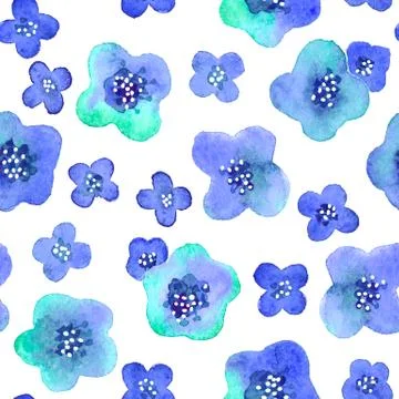 Seamless pattern with flowers in vector. Stock Illustration