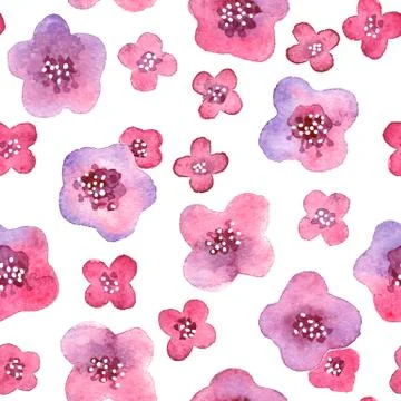 Seamless pattern with flowers in vector. Stock Illustration