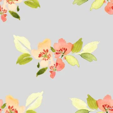 Seamless pattern with flowers watercolor Illustrazione stock
