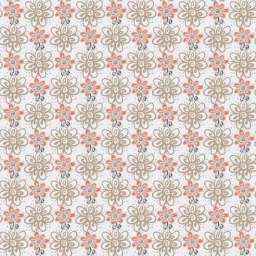 Seamless pattern with flowers on white background Stock Illustration