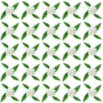 Seamless pattern with flowers on a white background. Stock Photos