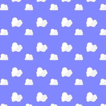 Seamless pattern fluffy white cloud on blue background Stock Illustration