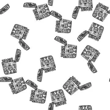 Seamless pattern flute matchbox sketch hand drawn Stock Illustration