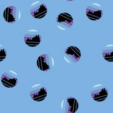 Seamless pattern flute retro sunset cartoon vector Stock Illustration