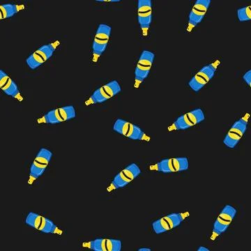 Seamless pattern fly bug spray color icon vector Stock Illustration