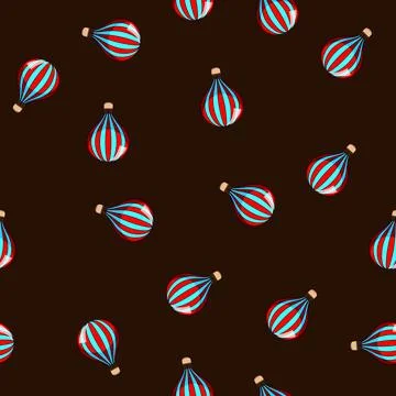 Seamless pattern fly hot air balloon cartoon vector 스톡 일러스트