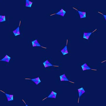 Seamless pattern fly kite sky cartoon vector イラスト素材