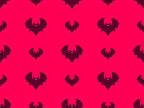Seamless pattern with flying bats for Halloween decor. Bat silhouettes on a.. Stock Illustration