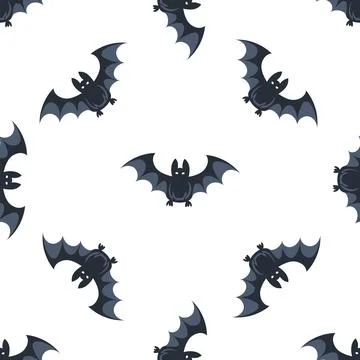 Seamless pattern with flying bats spreading wings for halloween decoration Illustrazione stock