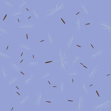 Seamless pattern. Flying of dandelion seeds. Stylish repeating texture. vecto Stock Illustration