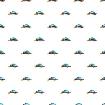 Seamless pattern with flying futuristic spaceship graphics Stock Illustration