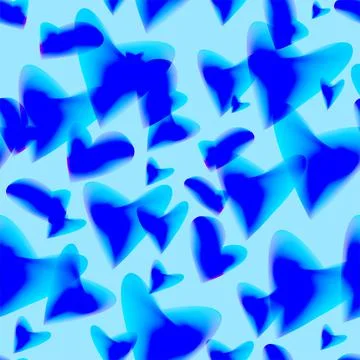 Seamless pattern with flying hearts isolated on blue background. Stock Illustration