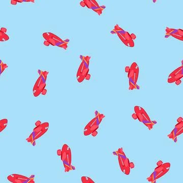 Seamless pattern flying plane toy cartoon vector Stock Illustration