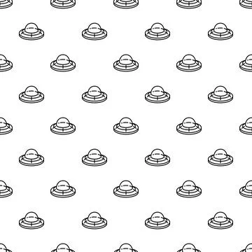 Seamless pattern with flying saucer ufo spaceships Stock Illustration