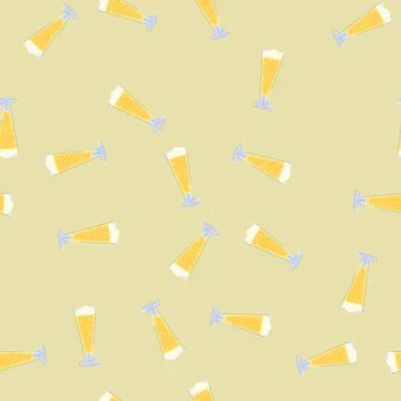 Seamless pattern foam beer glass cartoon vector Stock Illustration