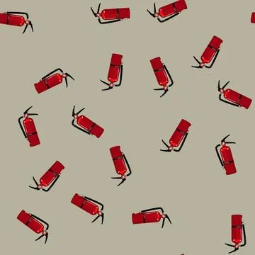 Seamless pattern foam fire extinguisher cartoon vector Stock Illustration