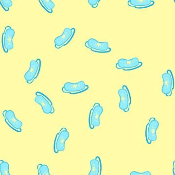 Seamless pattern foam sleep mask eye cartoon vector Stock Illustration