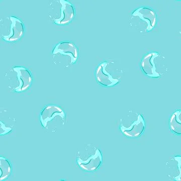 Seamless pattern foam soap bubble explosion cartoon vector Illustrazione stock