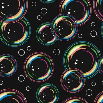 Seamless pattern with foam soap bubbles 스톡 일러스트