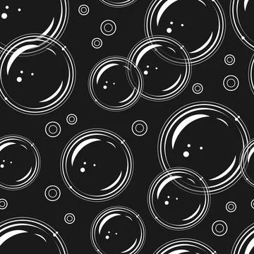 Seamless pattern with foam soap bubbles Stock Illustration