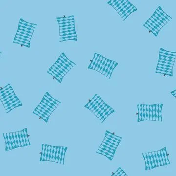 Seamless pattern foam travel pillow cartoon vector Stock Illustration
