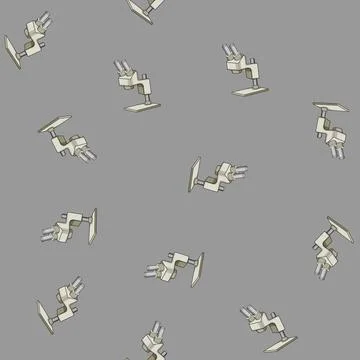 Seamless pattern focus microscope cartoon vector Illustrazione stock
