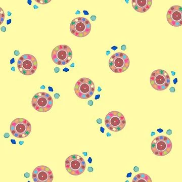 Seamless pattern focus puzzles toy cartoon vector Stock Illustration