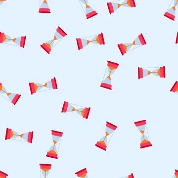 Seamless pattern focus sand timer kids cartoon vector 库存插图