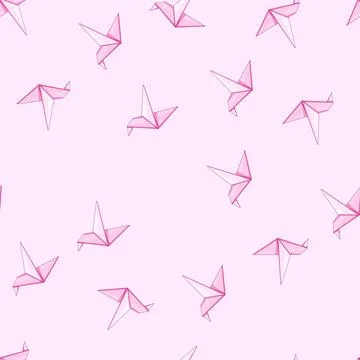 Seamless pattern fold origami animals cartoon vector 库存插图