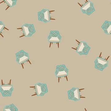 Seamless pattern folding deck chair cartoon vector 스톡 일러스트