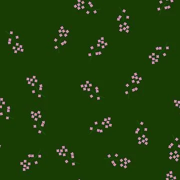 Seamless pattern foliage flower branch cartoon vector Illustrazione stock