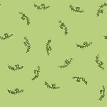 Seamless pattern foliage green ivy cartoon vector Stock Illustration