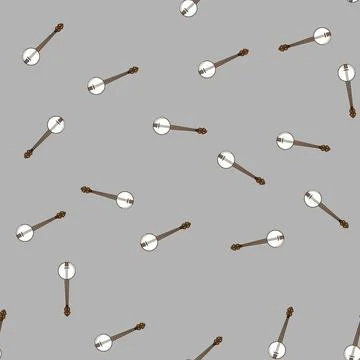 Seamless pattern folk banjo cartoon vector Illustrazione stock