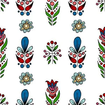 Seamless pattern. Folk ornament. Pattern in hand drawn style Illustrazione stock