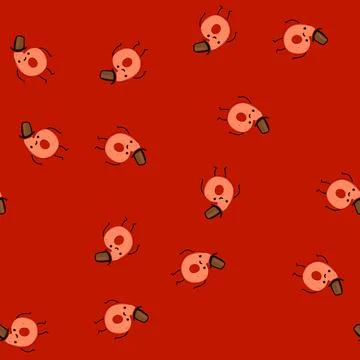 Seamless pattern font number character cartoon vector Stock Illustration