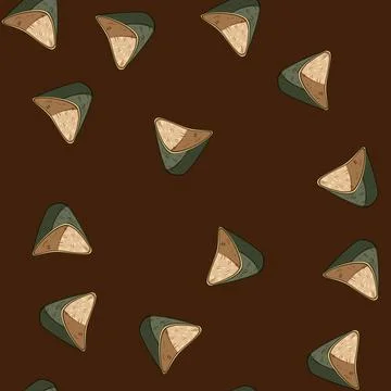 Seamless pattern food bamboo steamer cartoon vector 库存插图