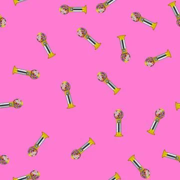 Seamless pattern food bubblegum machine cartoon vector Illustrazione stock