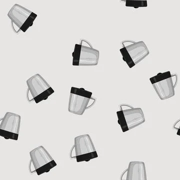 Seamless pattern food camp cup cartoon vector Stock Illustration