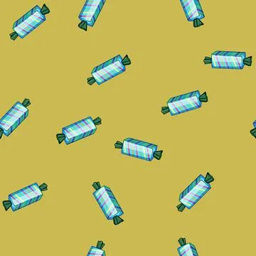 Seamless pattern food candy cartoon vector Illustrazione stock