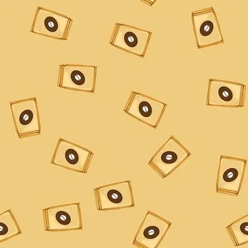 Seamless pattern food coffee packaging cartoon vector イラスト素材