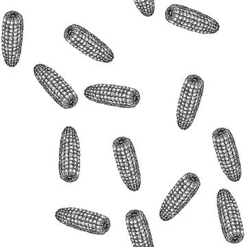 Seamless pattern food corn sketch hand drawn Иллюстрация