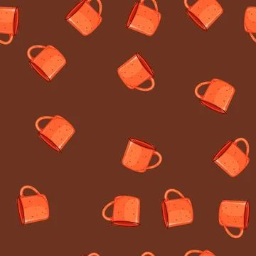 Seamless pattern food cup ceramic cartoon vector Stock Illustration