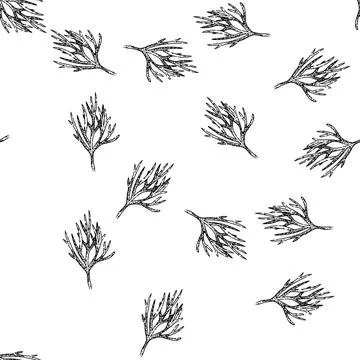Seamless pattern food dill sketch hand drawn Ilustração Stock