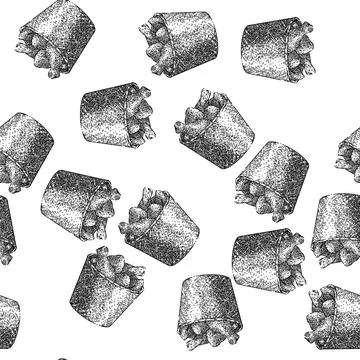 Seamless pattern food fried chicken sketch hand drawn Stock Illustration
