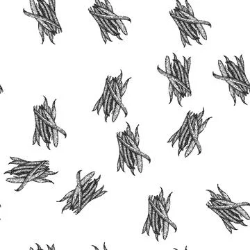 Seamless pattern food geen beans sketch hand drawn イラスト素材