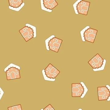 Seamless pattern food gingerbread cartoon vector 库存插图