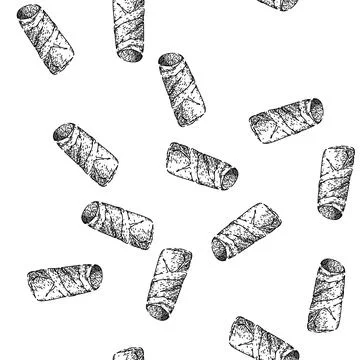 Seamless pattern food ham meat sketch hand drawn Stock Illustration